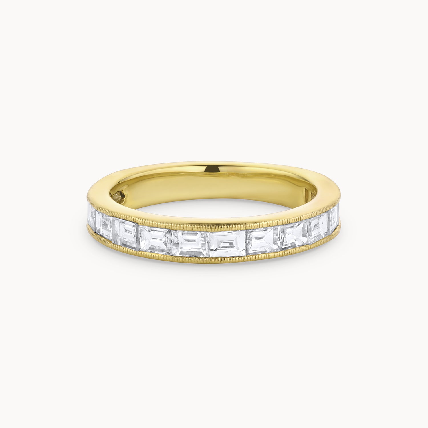 East West Baguette Channel Set Diamond 3/4 Eternity Band