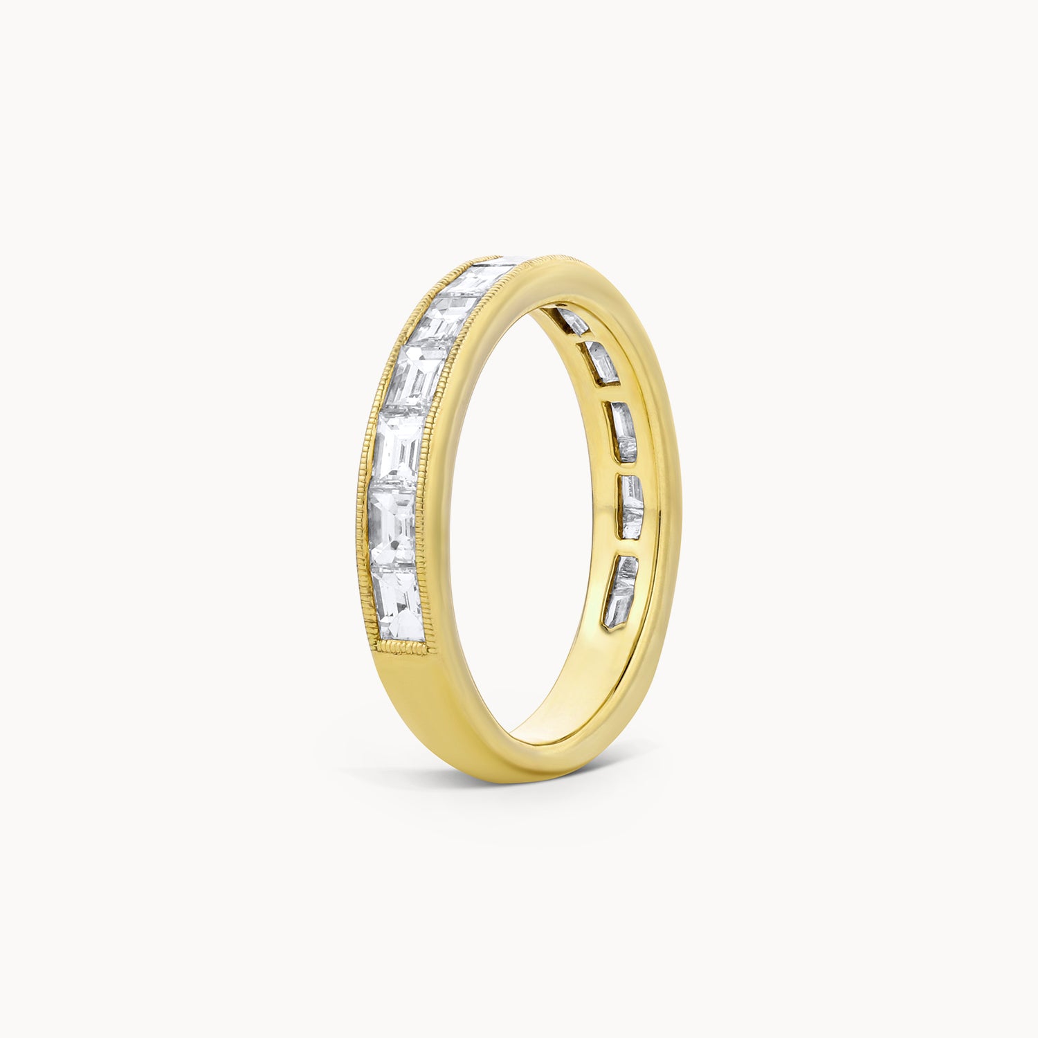 East West Baguette Channel Set Diamond 3/4 Eternity Band
