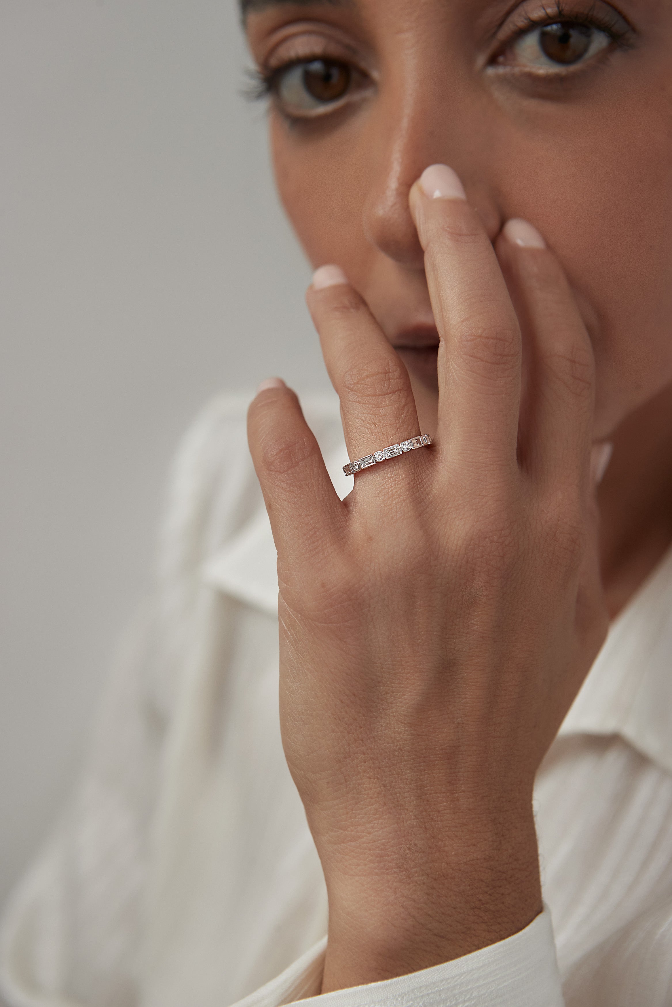 Baguette & Round Diamond Eternity Band