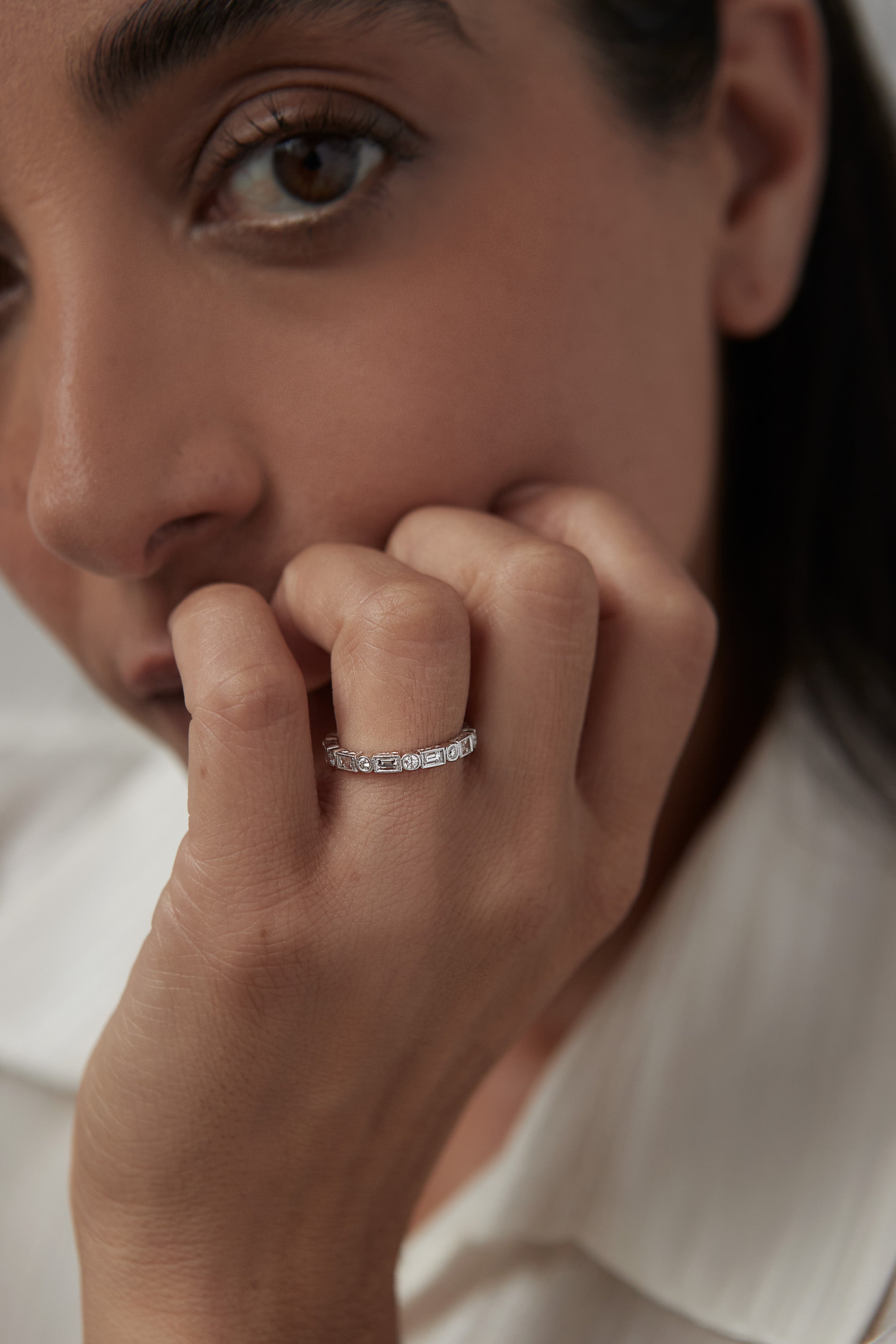 Baguette & Round Diamond Eternity Band