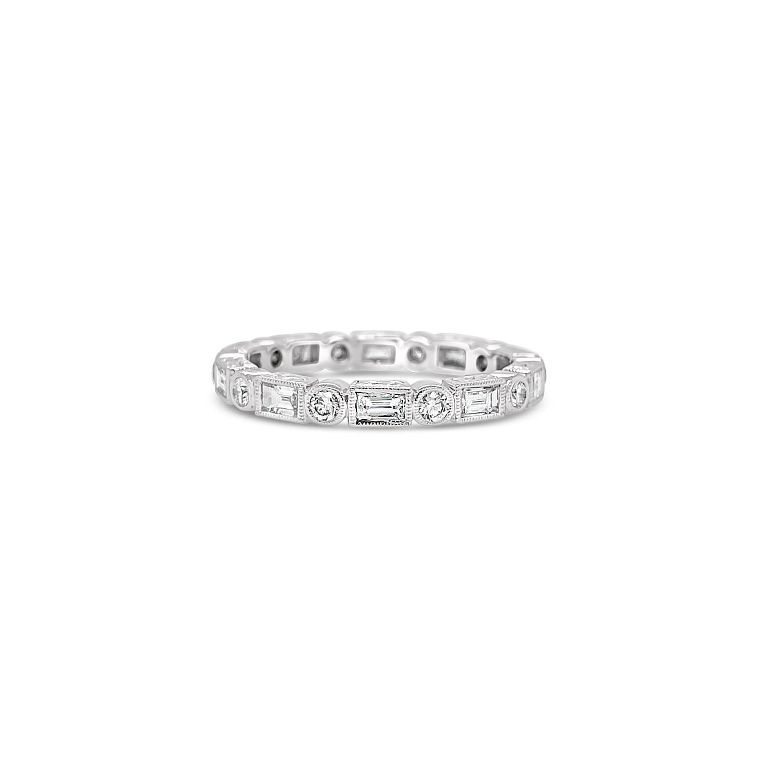Baguette & Round Diamond Eternity Band