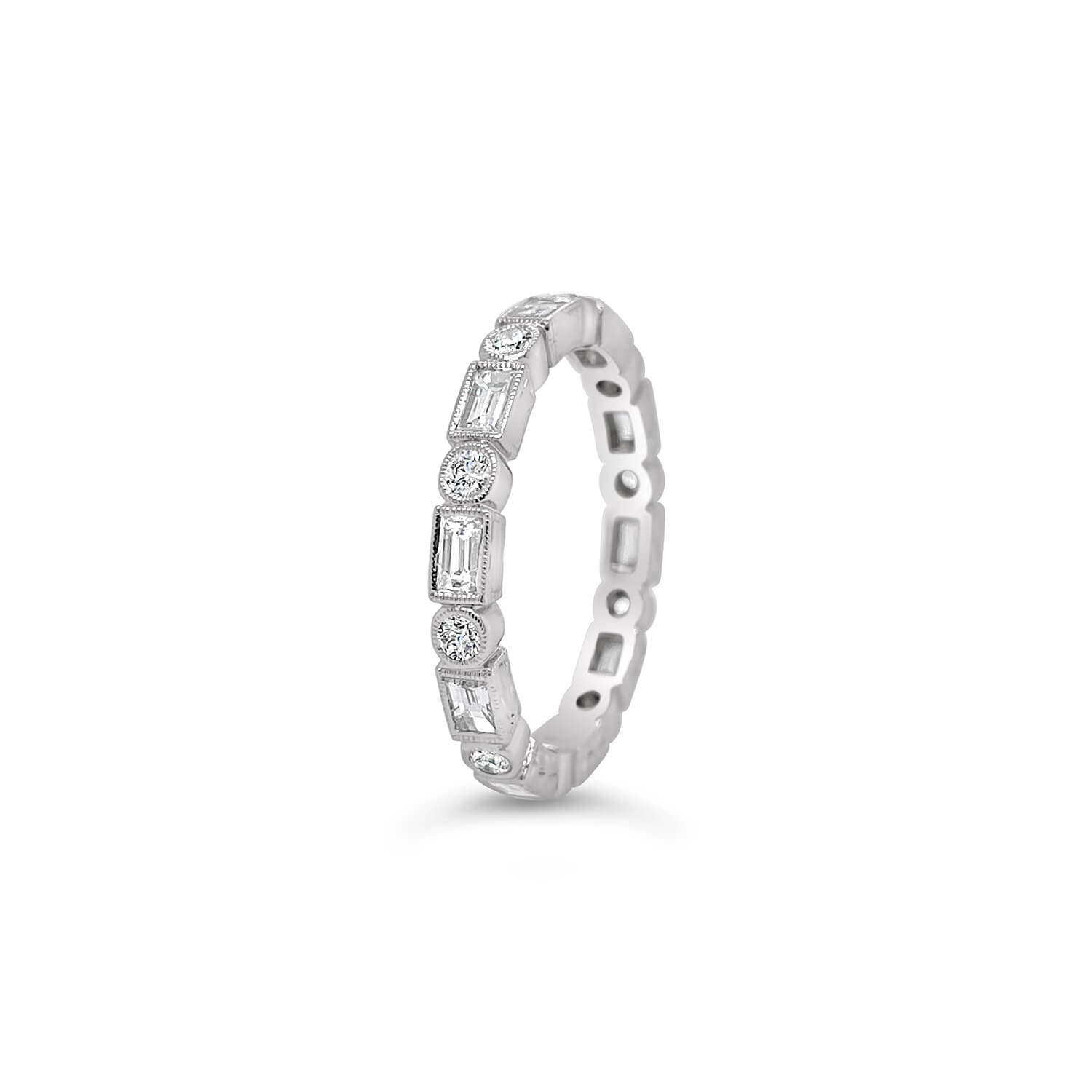 Baguette & Round Diamond Eternity Band