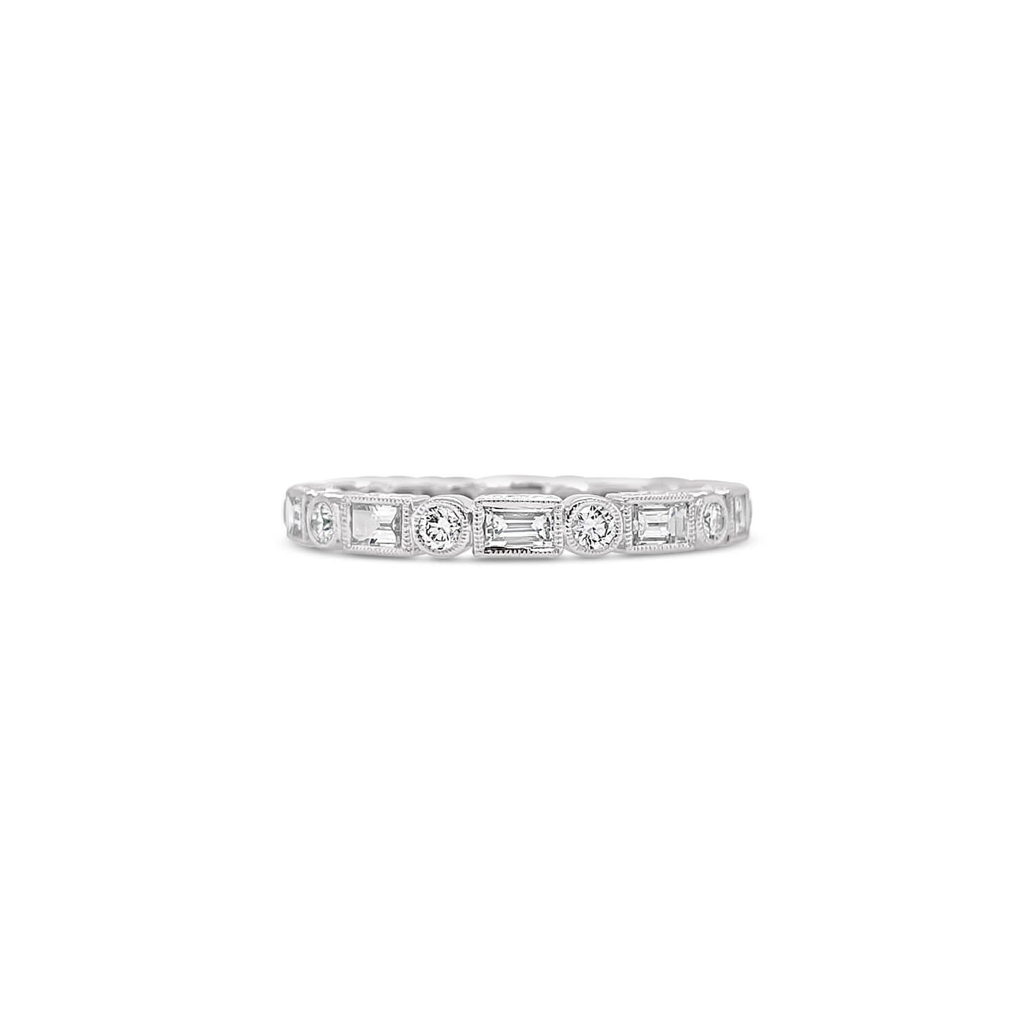 Baguette & Round Diamond Eternity Band
