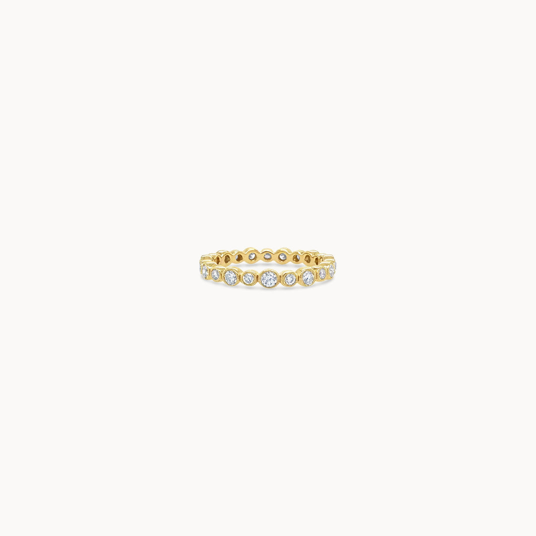 Large & Small Diamond Bezel Eternity Band