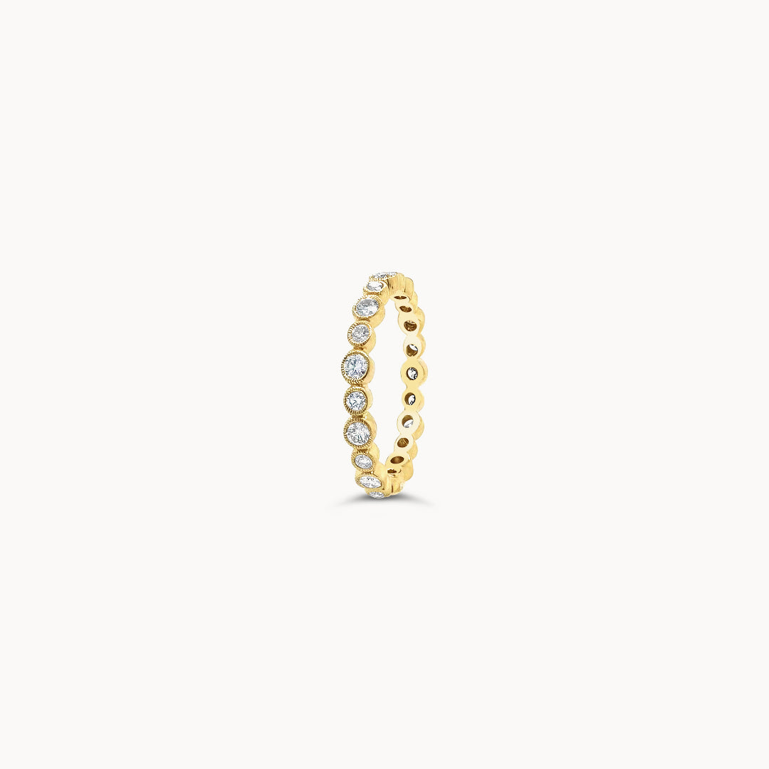 Large & Small Diamond Bezel Eternity Band