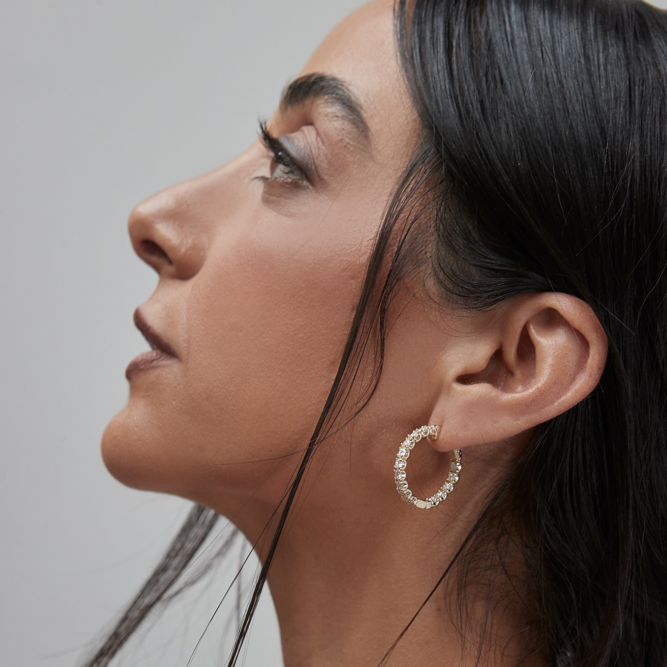 Inside Out Diamond Hoop Earrings