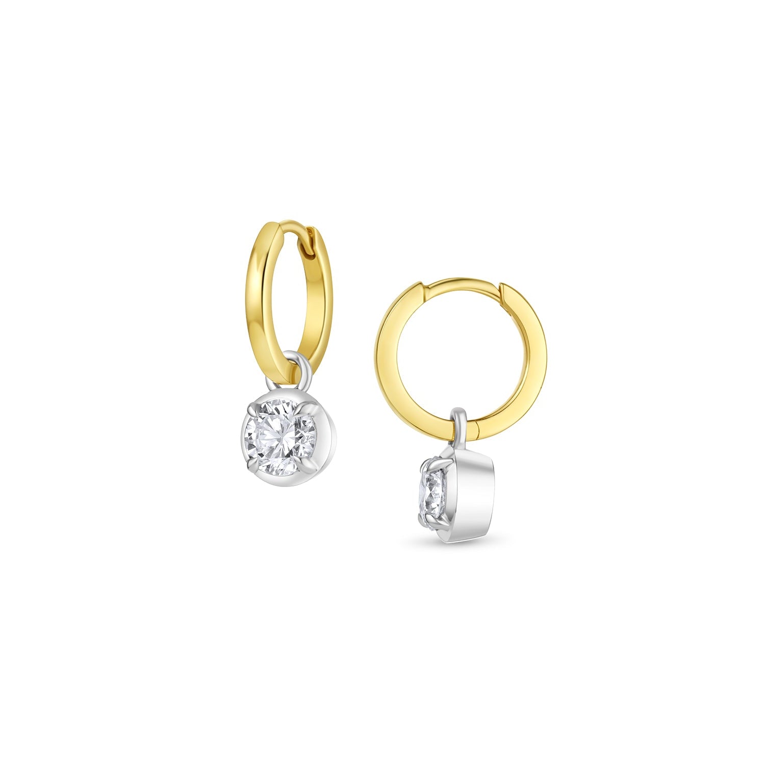 Georgian Diamond Dangle Hoop Earrings
