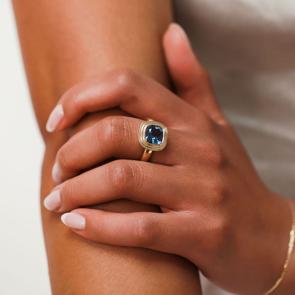 Triple Bezel Tanzanite Ring