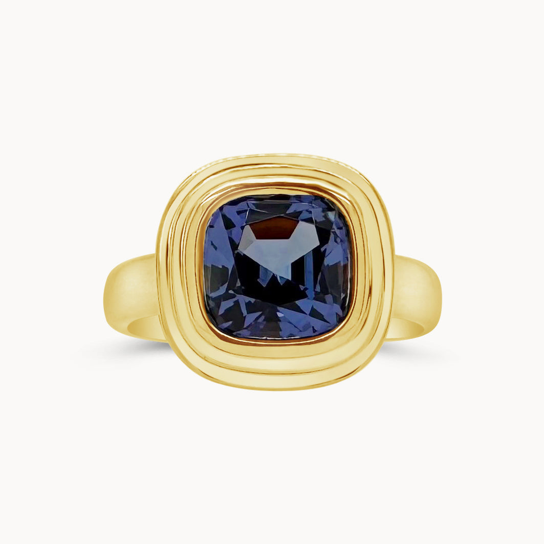 Triple Bezel Tanzanite Ring
