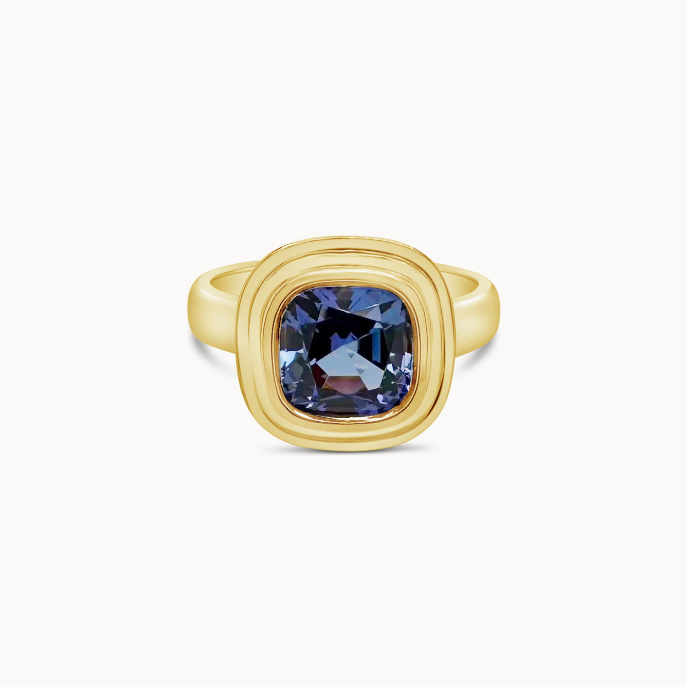 Triple Bezel Tanzanite Ring
