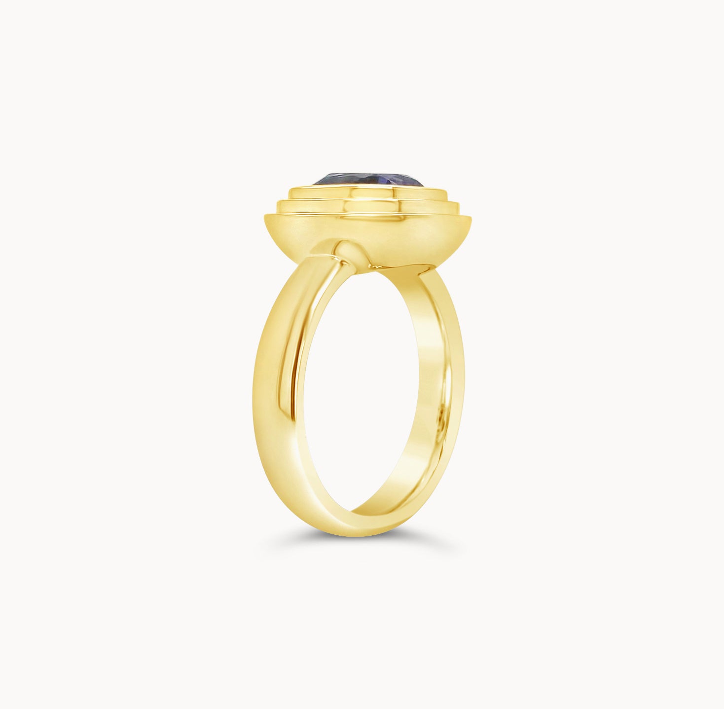 Triple Bezel Tanzanite Ring