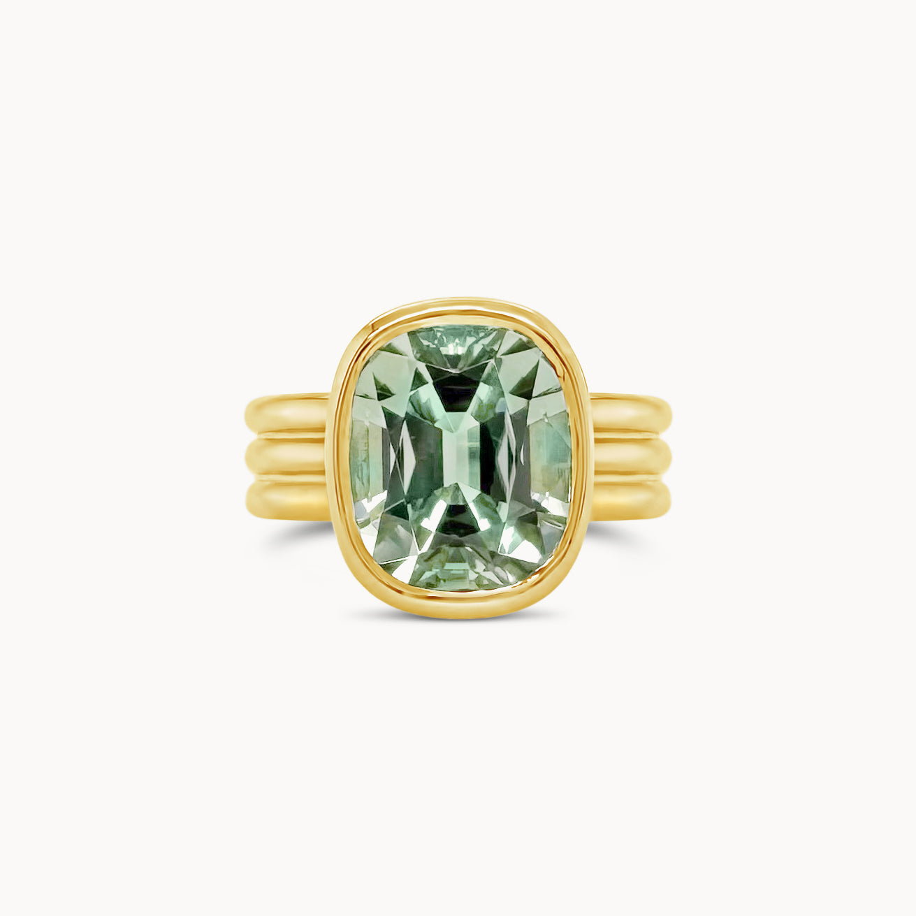 Mint Tourmaline Bezel Ring