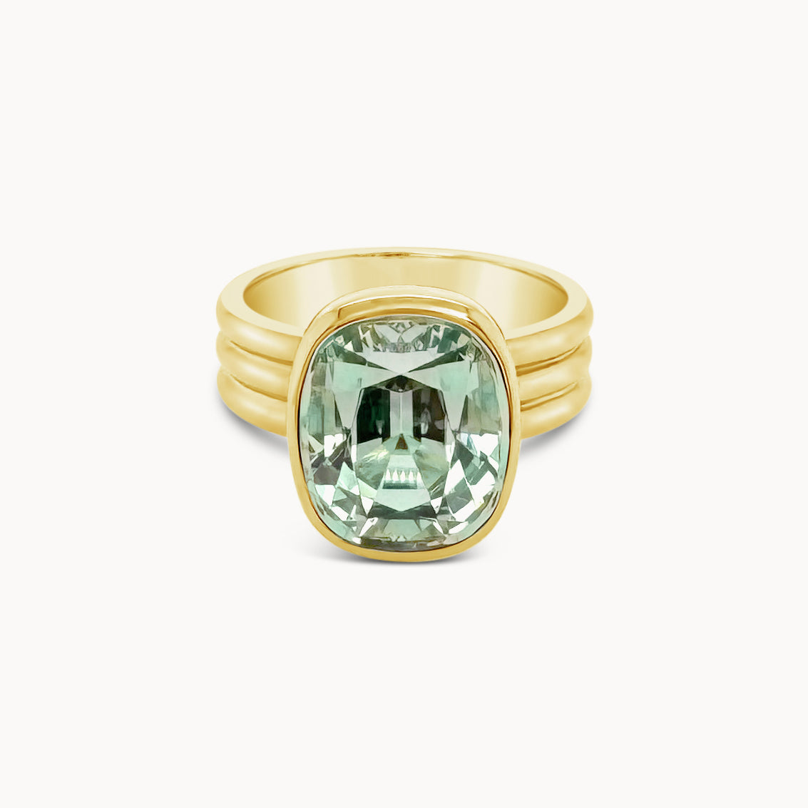 Mint Tourmaline Bezel Ring