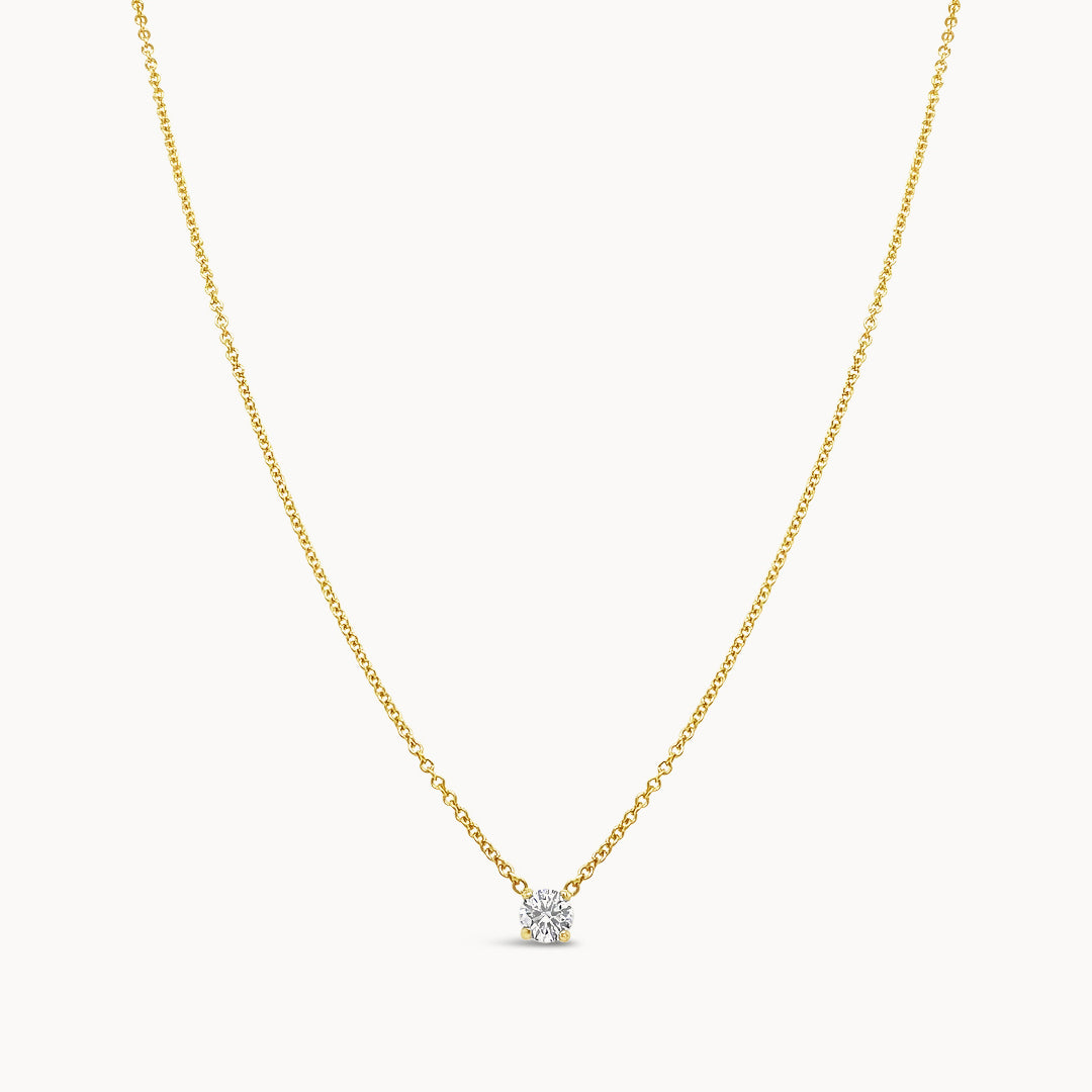 Floating Solitaire Pendant Necklace