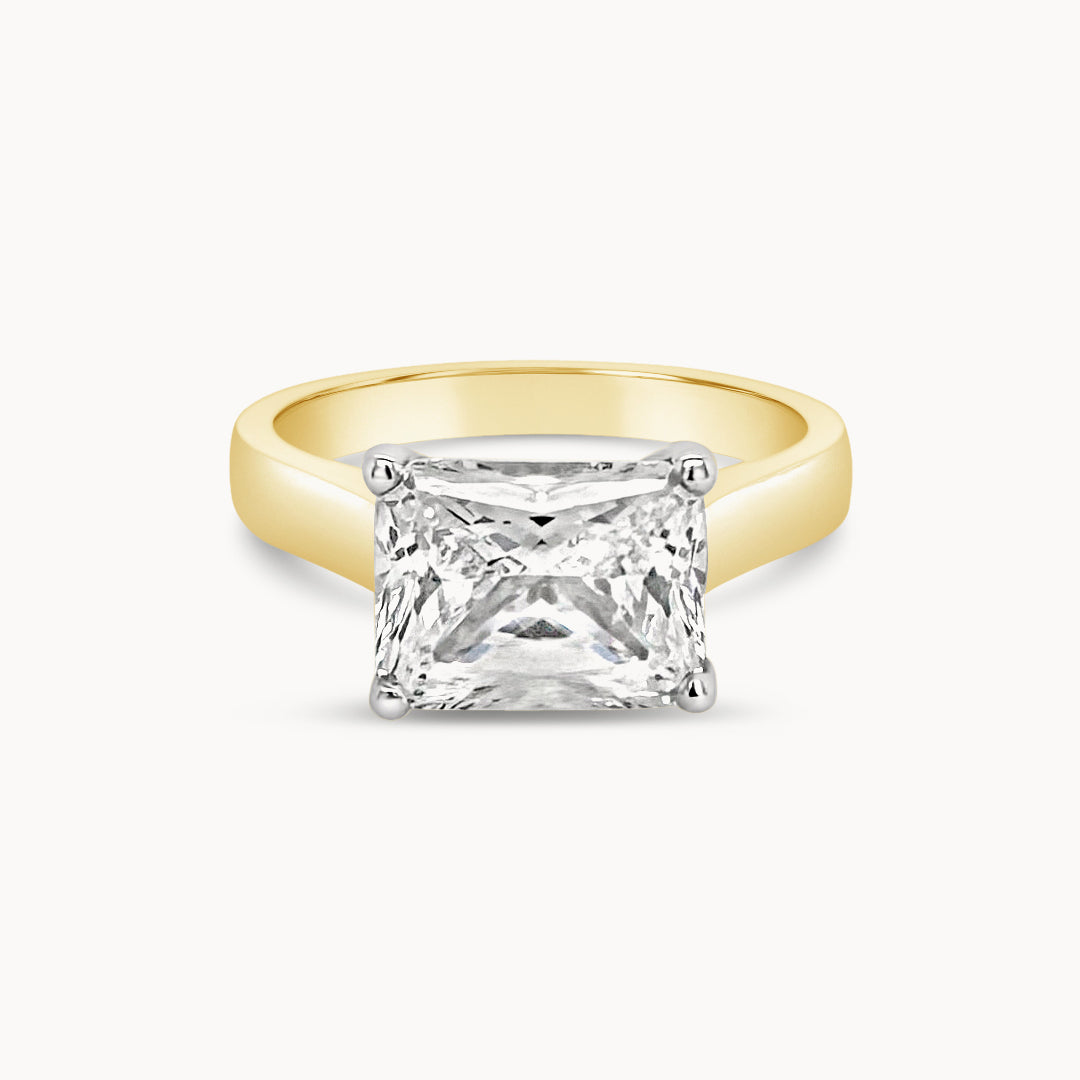 East-West Solitaire Engagement Ring