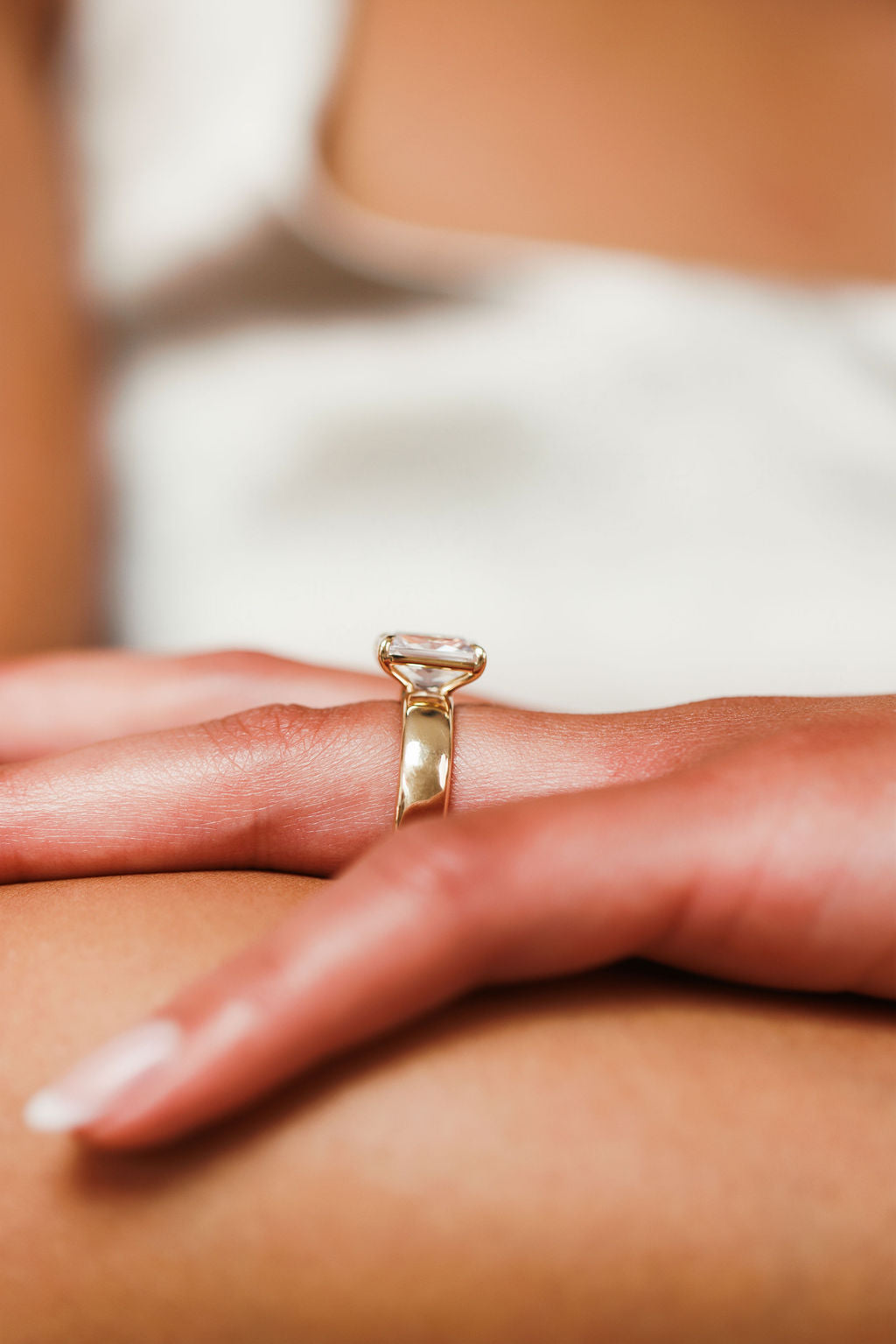 Wide Band Engagement Ring