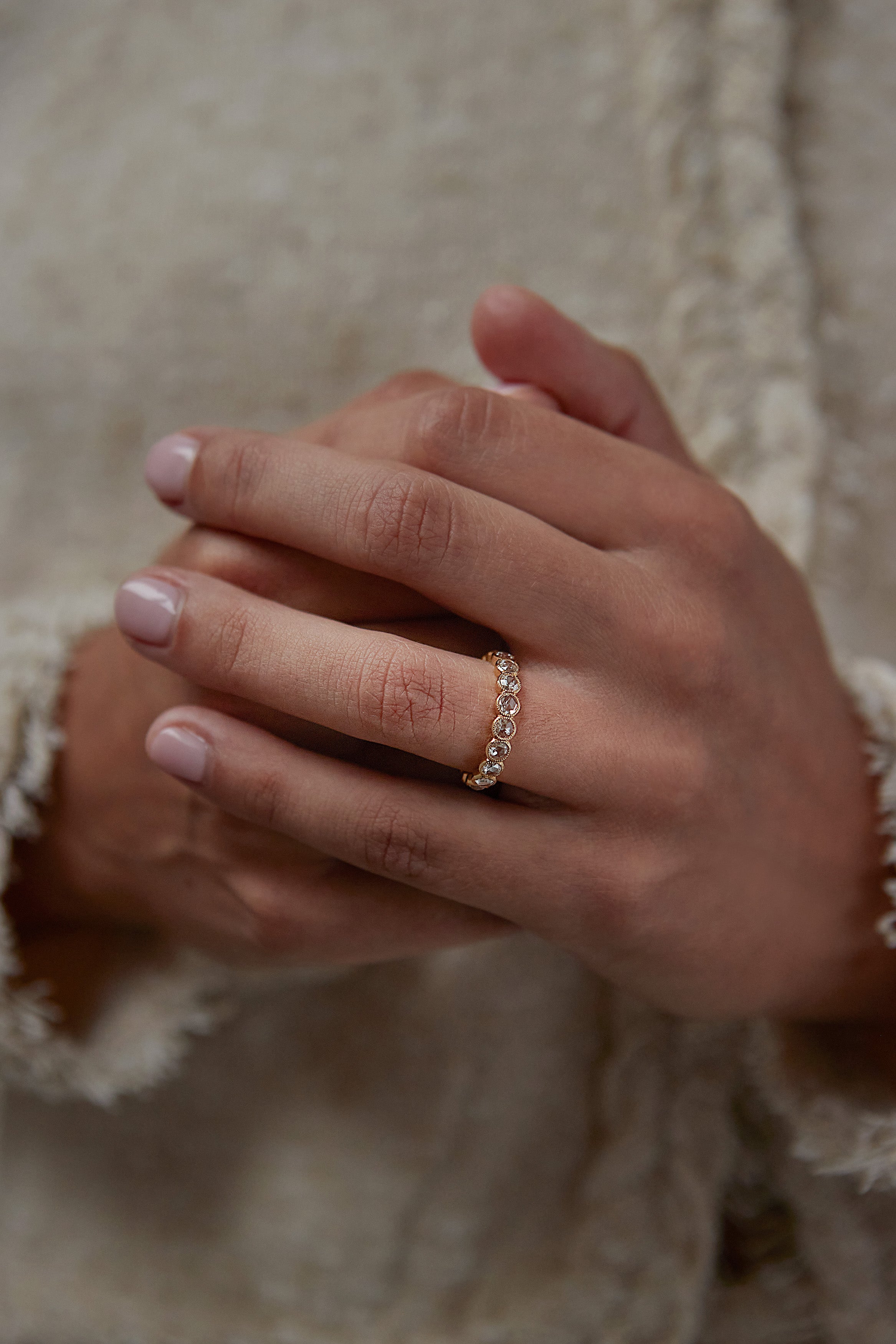 Rose Cut Bezel Set Diamond Eternity Band