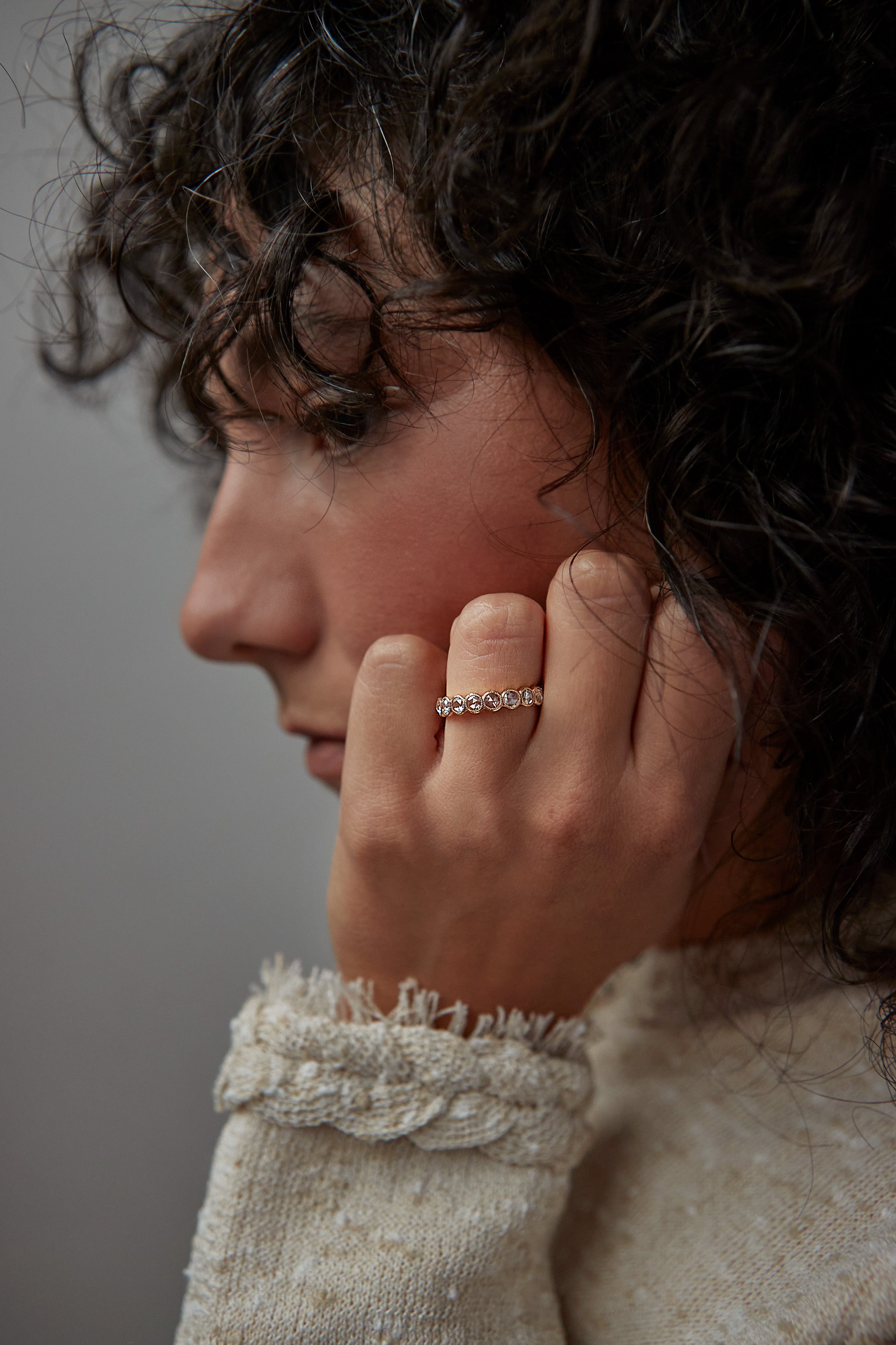 Rose Cut Bezel Set Diamond Eternity Band