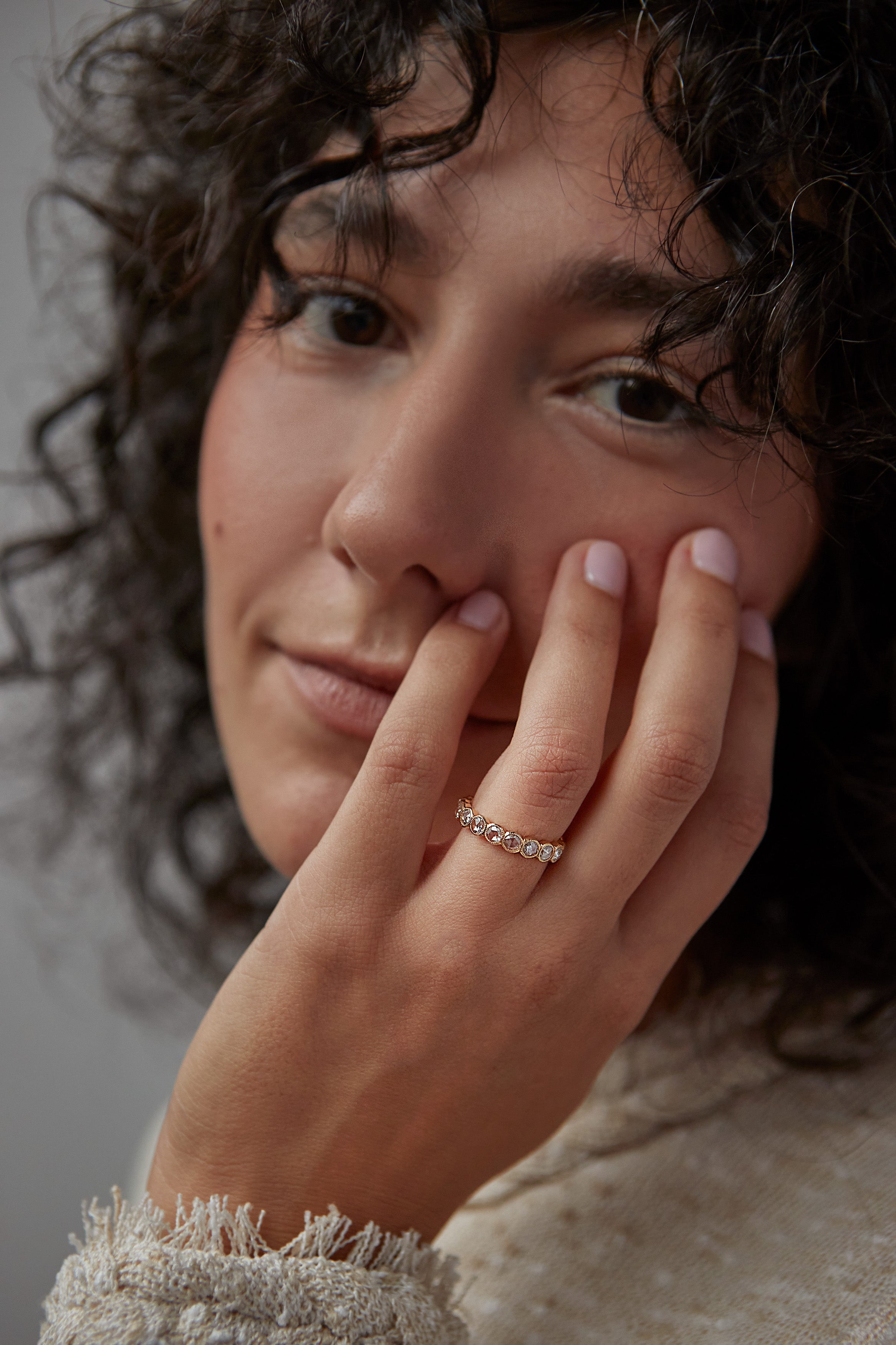 Rose Cut Bezel Set Diamond Eternity Band