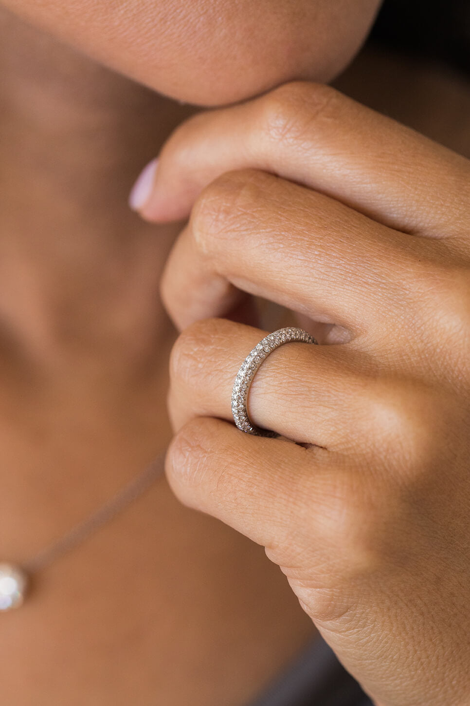 Three Row Diamond Pavé Eternity Band