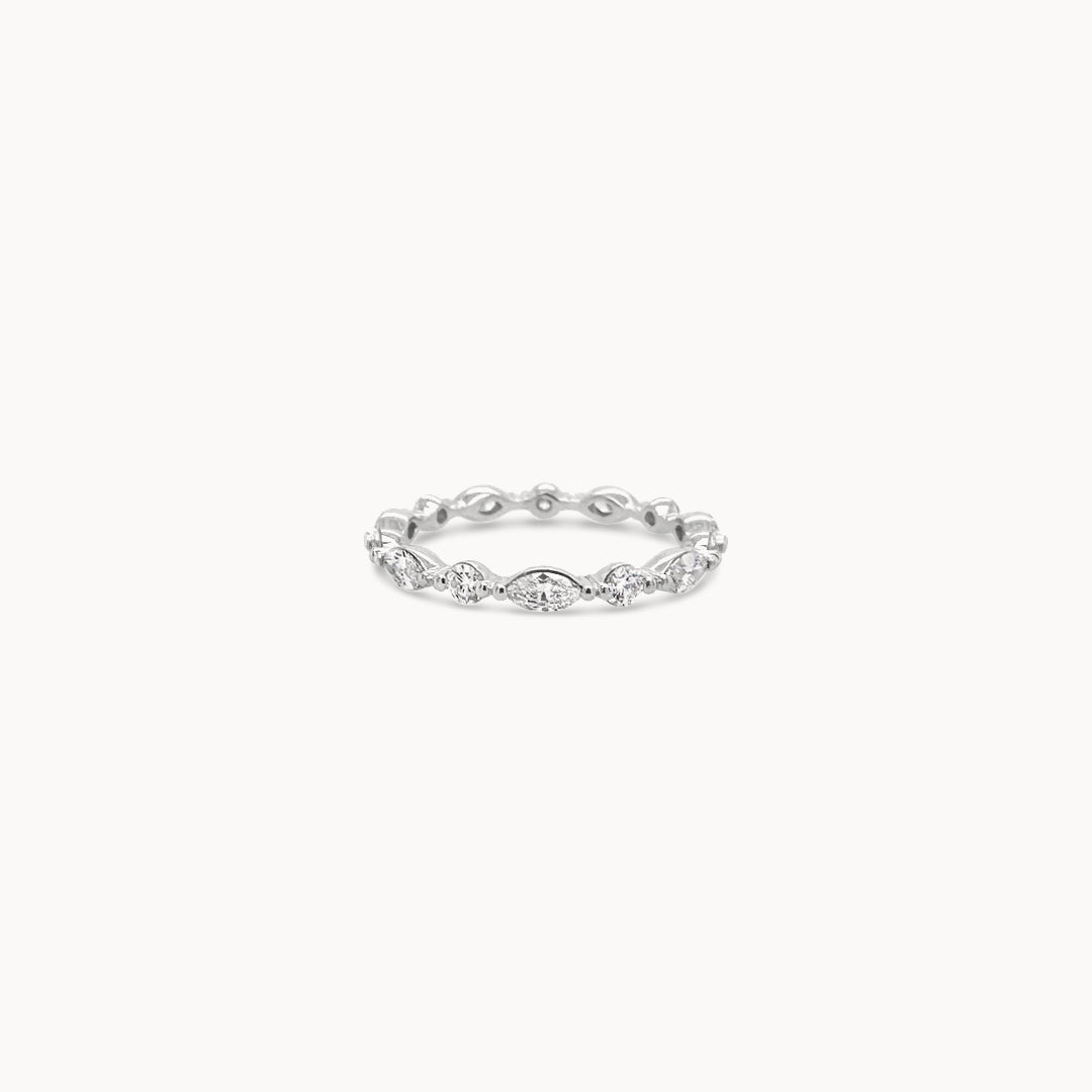 Alternating Round & Marquise Diamond Eternity Band