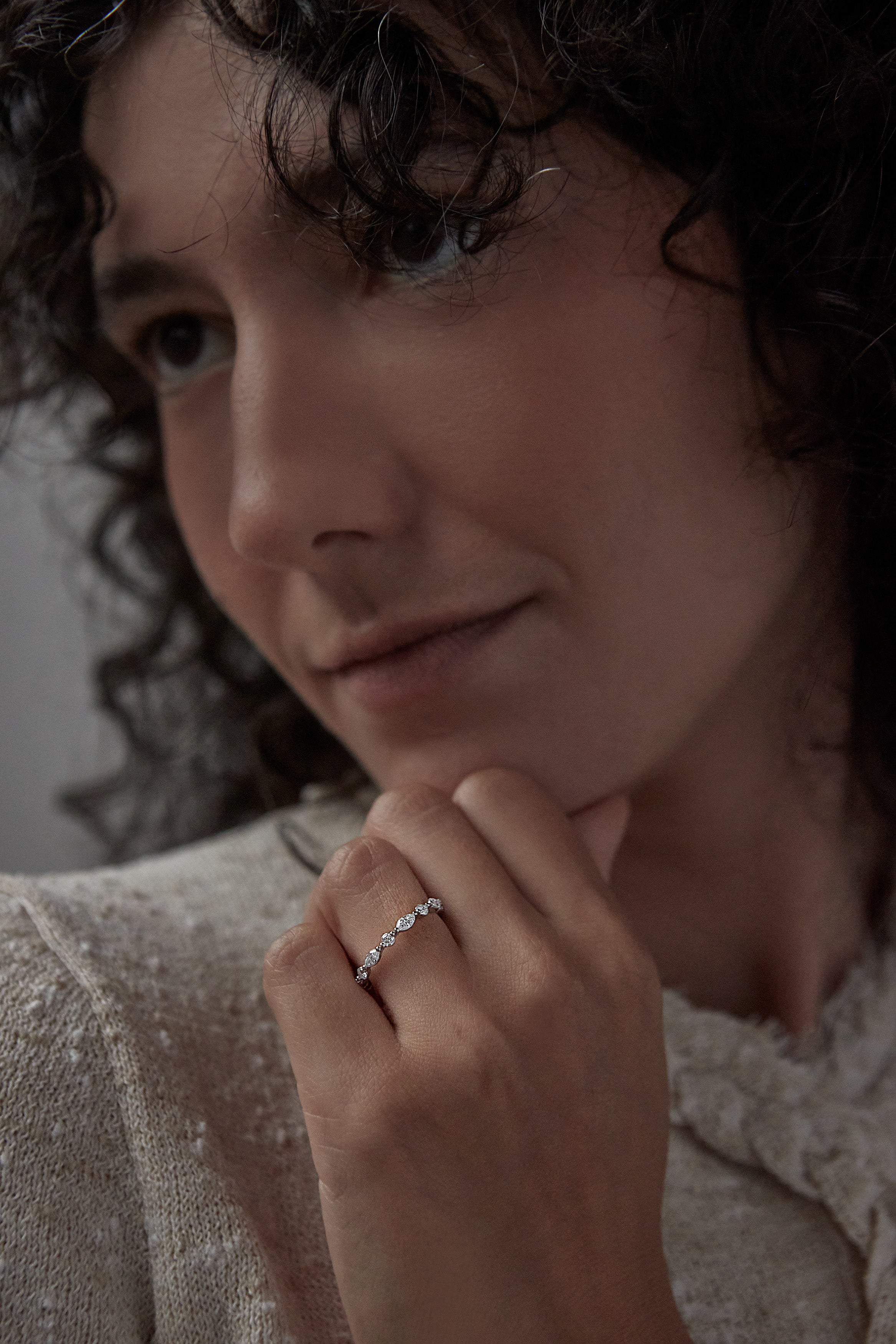 Alternating Round & Marquise Diamond Eternity Band