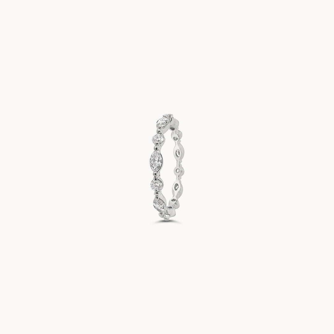 Alternating Round & Marquise Diamond Eternity Band