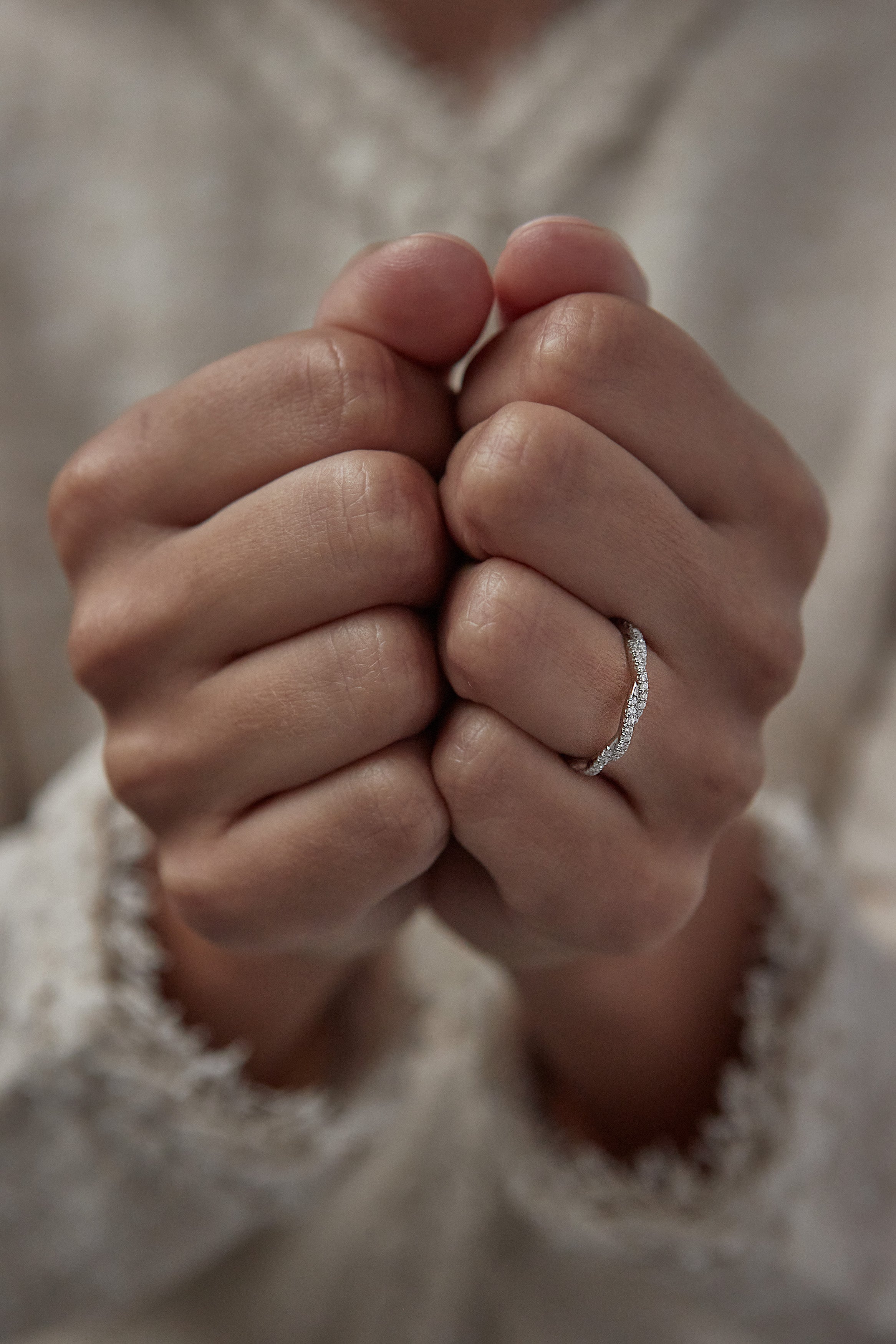 U Pave Twist Diamond Eternity Band