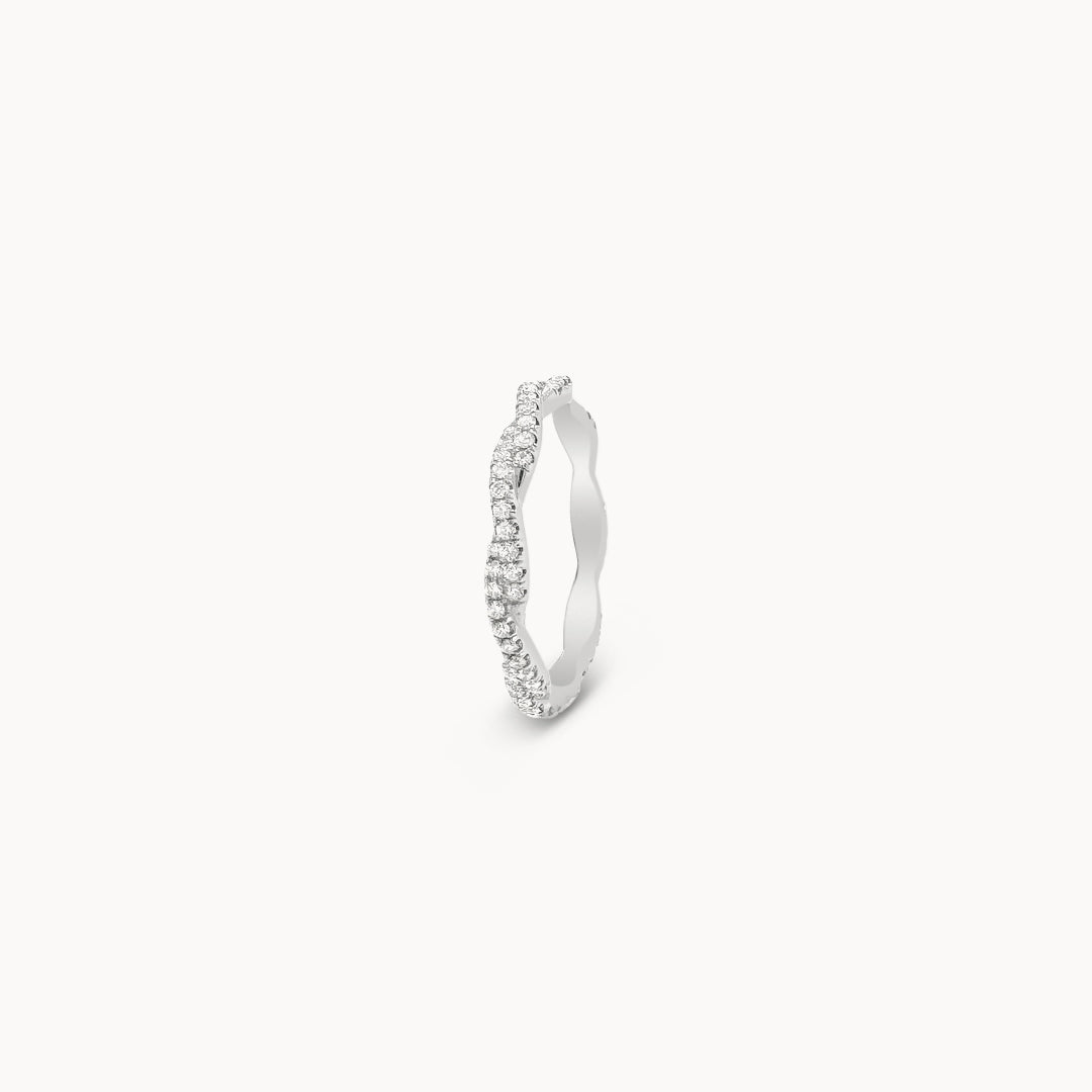 U Pave Twist Diamond Eternity Band