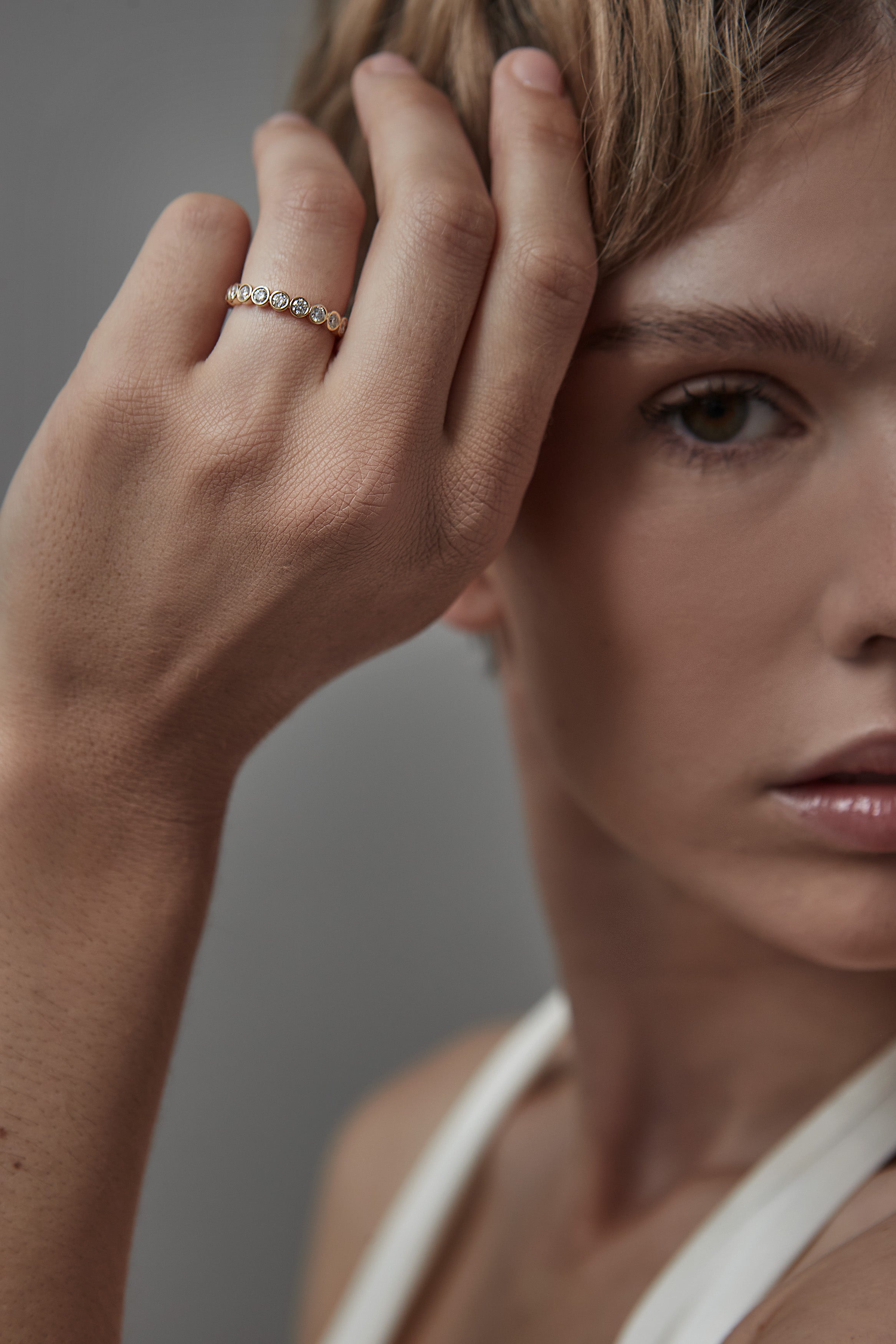 Round Bezel Diamond Eternity Band